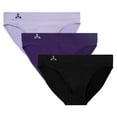 thumbnail image 1 of Balanced Tech Women's 3 Pack Seamless Low-Rise Bikini Panties - Blackberry/Black/Violet - Large, 1 of 5