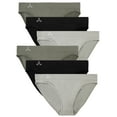 thumbnail image 1 of Balanced Tech Women's 6 Pack Seamless Low-Rise Bikini Panties - Grey/Charcoal/Black - X-Small, 1 of 5