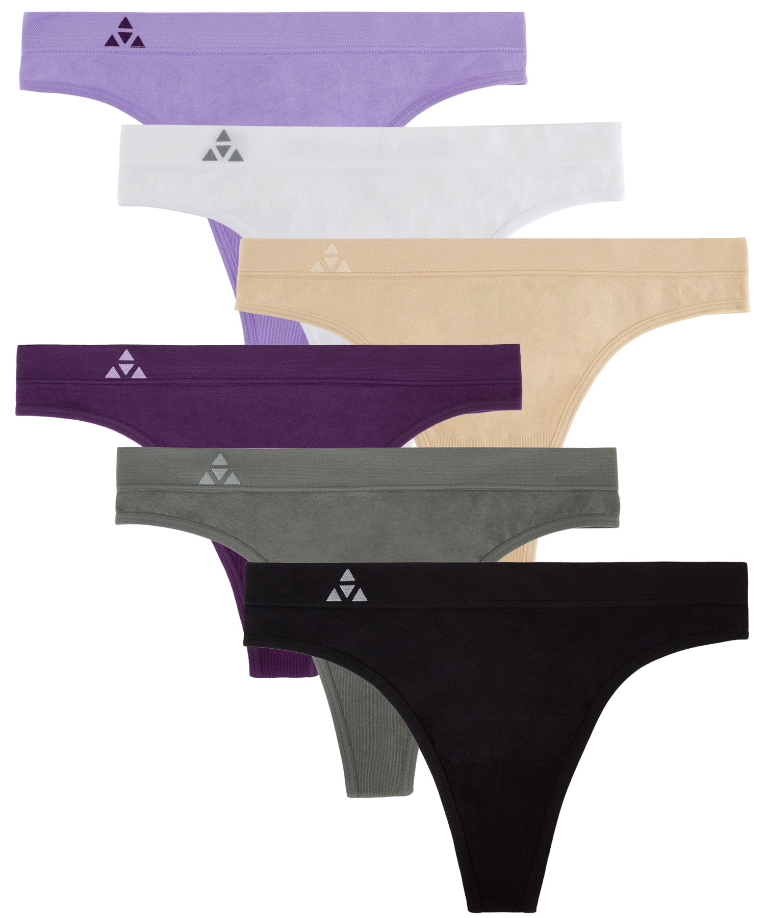 Balanced Tech Women's Seamless Thong Panties 6-Pack - Prism