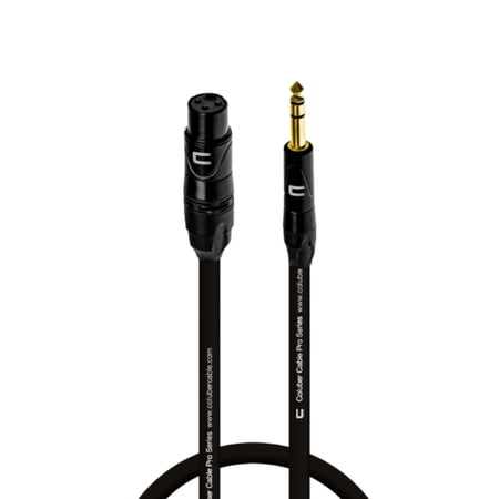 Balanced XLR Cable Female to 1/4" TRS Male - 1.5 Feet Black - Pro 3-Pin Microphone Connector for Powered Speakers, Audio Interface or Mixer for Live Performance & Recording