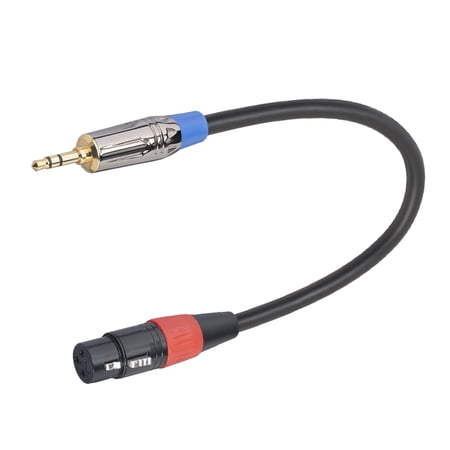 Balanced XLR Female to 3.5mm TRS Cable Metal Plated Shell, 48V Phantom Power Support, Noise Reduction