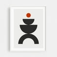 thumbnail image 1 of Balanced geometric shapes - Illustration Geometric Minimalist Abstract Modern Art Mid-Century Modern Bauhaus Black and White White Framed Wall Art Print 12 x 16 inches, 1 of 3