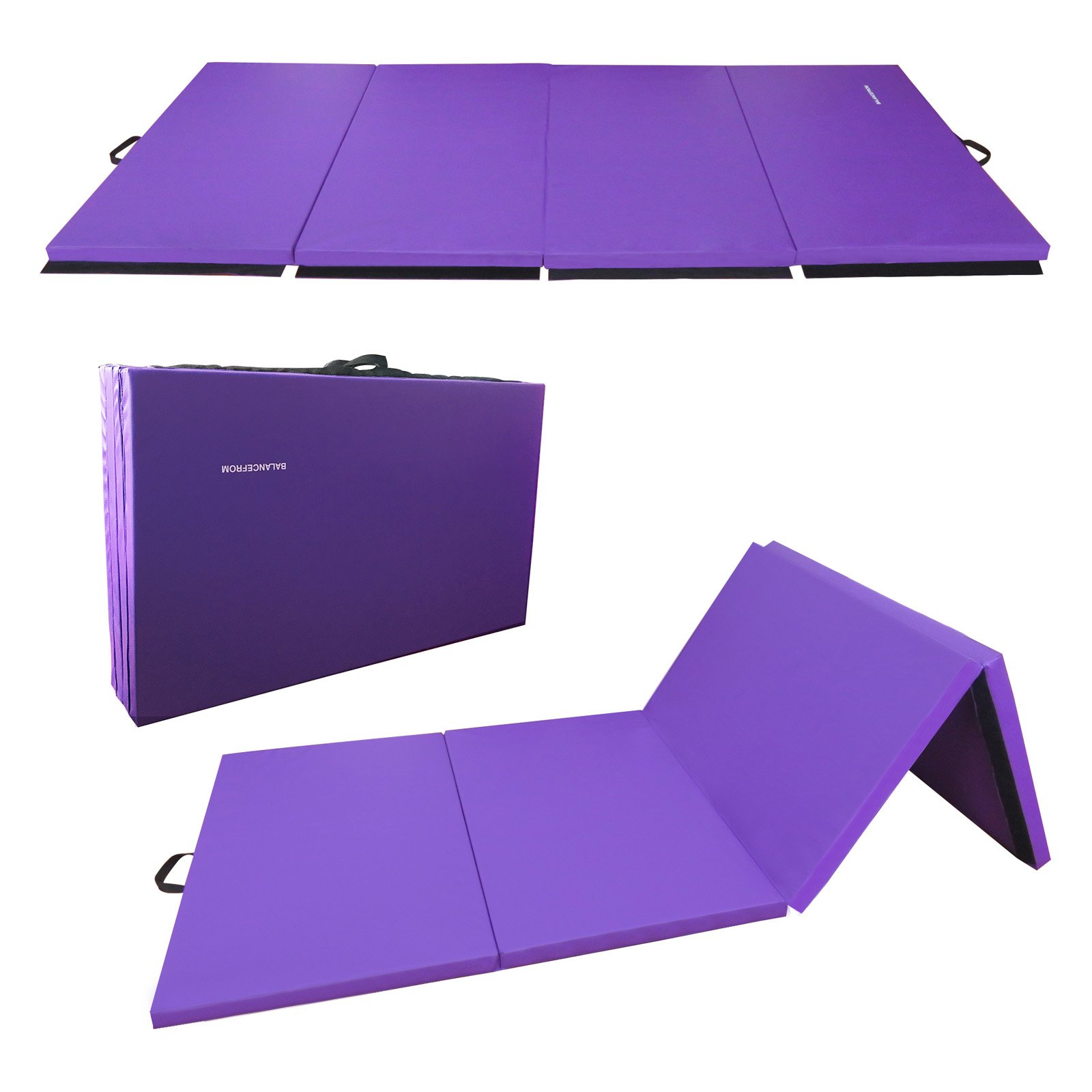 Costway 4'x6'x2'' Gymnastics Mat PU Thick Folding Panel Gym Pink