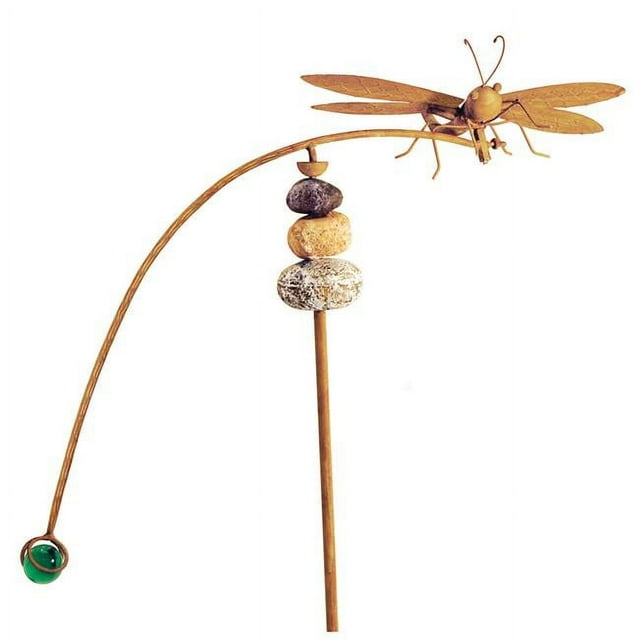 Balancer with Stones Dragonfly Kinetic Garden Stake