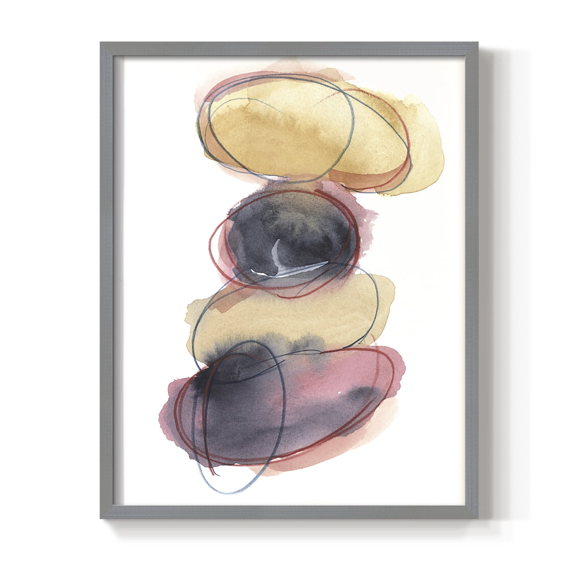 Balancing Act II Framed Print in Gray Solid Wood Framed Print No Nail Hanging