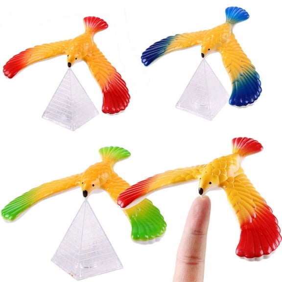 Balancing Eagle Bird Gravity Bird with Pyramid Combination Set Physical Science Adults Office Novelty Toy for Decompression Gift Party Decoration Supplies,1 Pack Random