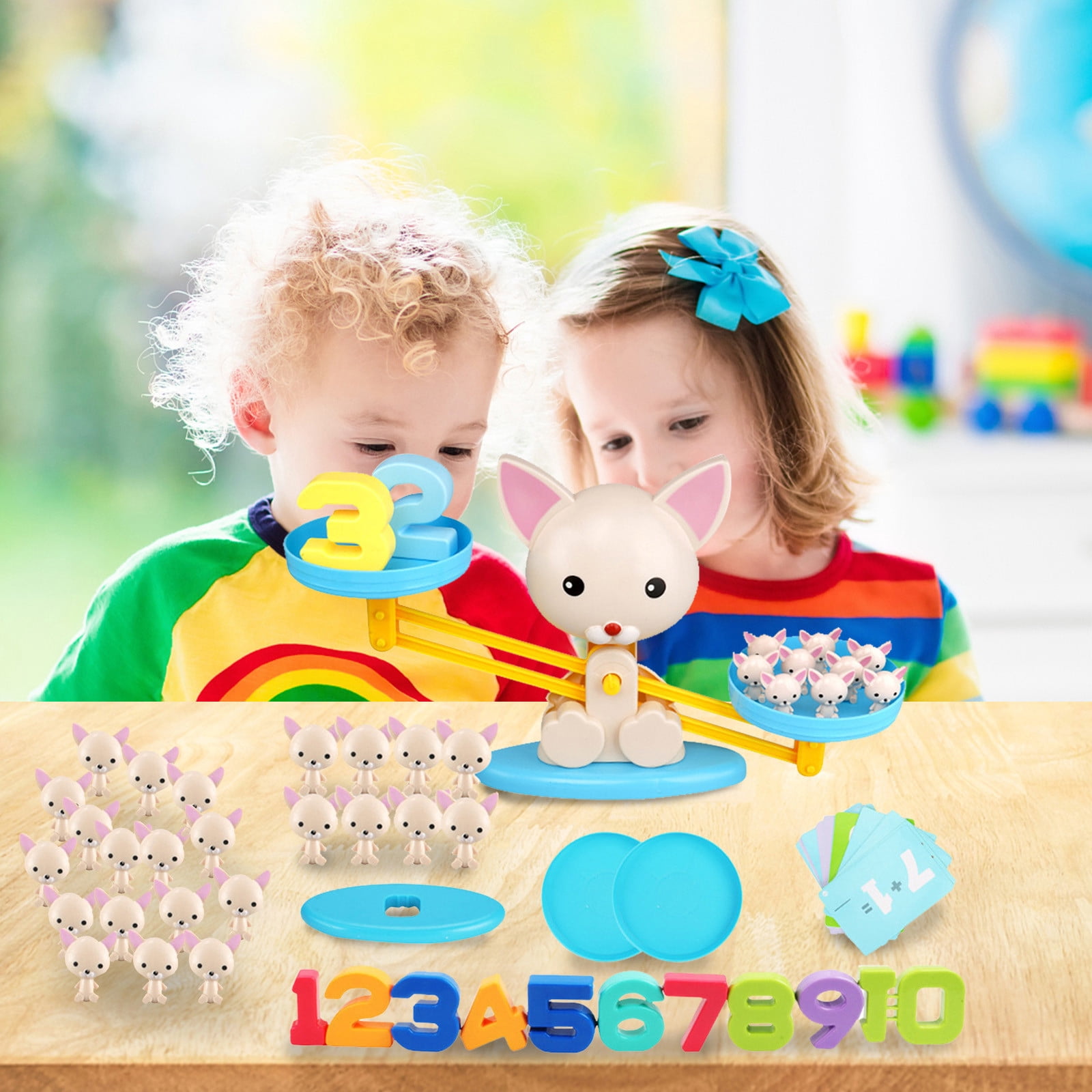 Balancing Math Game with 20 Interactive Cards & 60 Counting Bones - Fun ...
