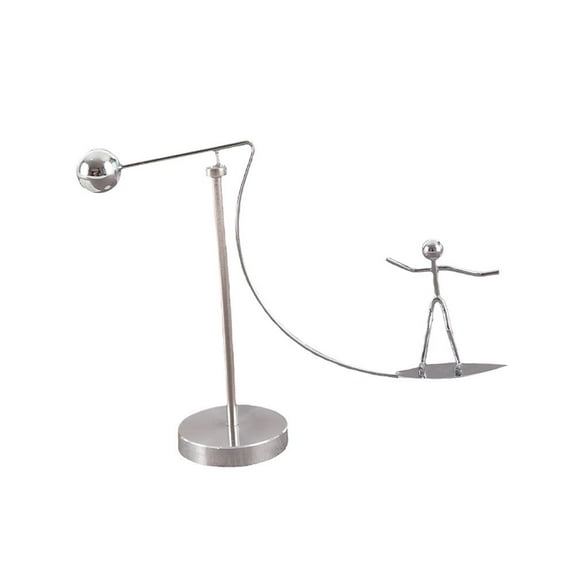 Balancing Sculpture Surf Long Pole Design, Metal Rotating Decor for Home, Office, 7.875.51in, Dynamic Art