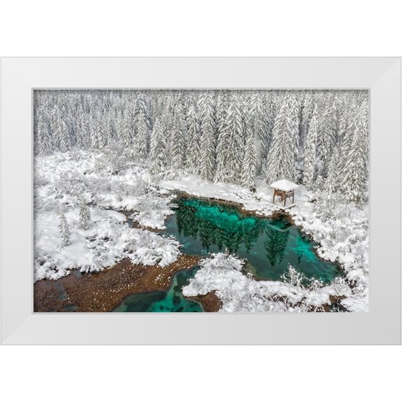 Balantic, Peter 24x17 White Modern Wood Framed Museum Art Print Titled - Winter Fairytale.