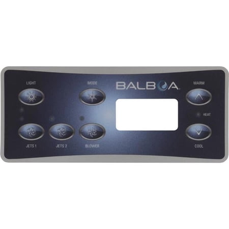 Balboa 11609 7-Button Spa Side Overlay - Light, Mode, Jets 1, Jets 2, Blower, Warm, Cool