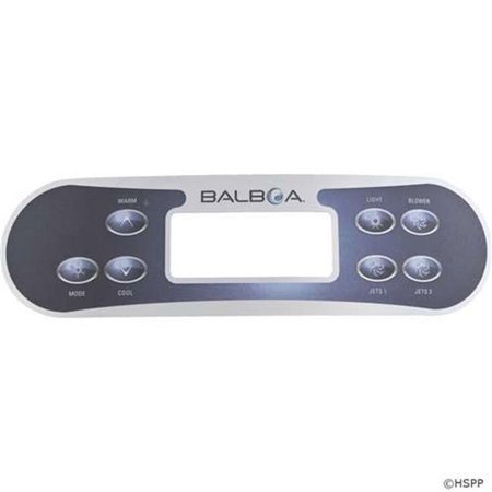 Balboa 11688 7-Button Spa Side Overlay - Jet 1, Jet 2, Light, Blower, Mode, Cool, Warm