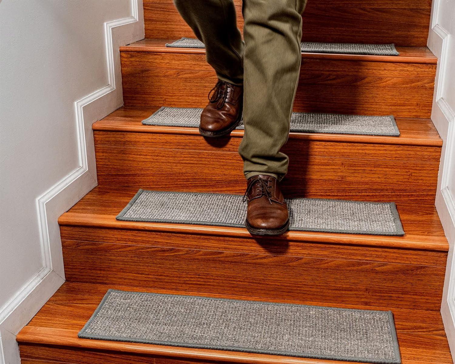 Balboa Grey Sisal Carpet Stair Treads/Rugs Safety Slip Resistant For