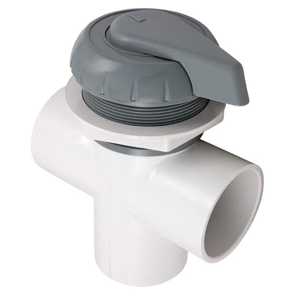 Balboa Hydro Air Diverter - 2 Inch 3-Port Jet Flow Control Valve - Gray #11-4000GRY - Spa Parts Replacement for Hydroflow Systems