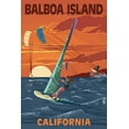 thumbnail image 1 of Balboa Island, California, Windsurfer and Sunset (12x18 Wall Art Poster, Room Decor), 1 of 3