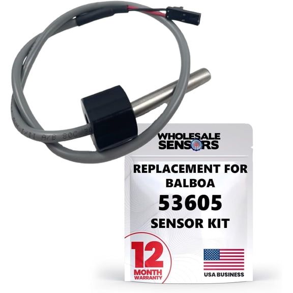 Balboa M7 Replacement Sensor Kit, 12" Cable, Temp/Hi Limit, 1/4" Bulb, 2-pin, 53605 12 Month Warranty