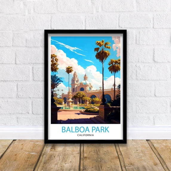Balboa Park California Travel Poster, Illustration, Living Room And ...