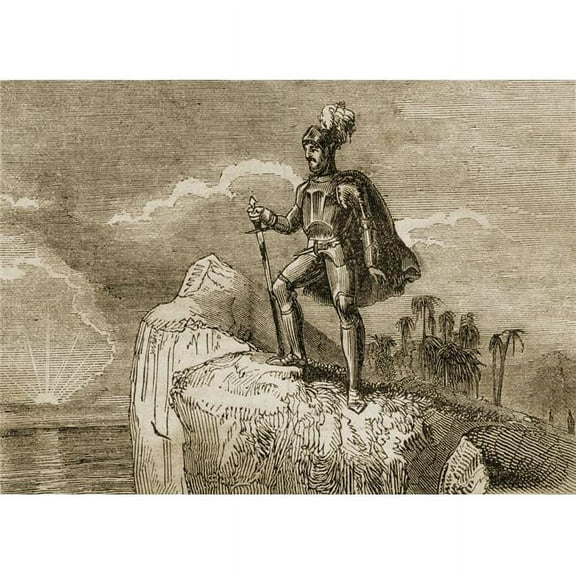 Balboas First Sight of The Pacific 1513 Vasco Nunez De Balboa 1475-1519 Spanish Conquistador & Explorer Poster Print, Large - 36 x 24