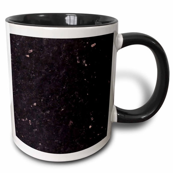3drose, Balck Galaxy Granite Print, 11oz Two-tone Black Mug