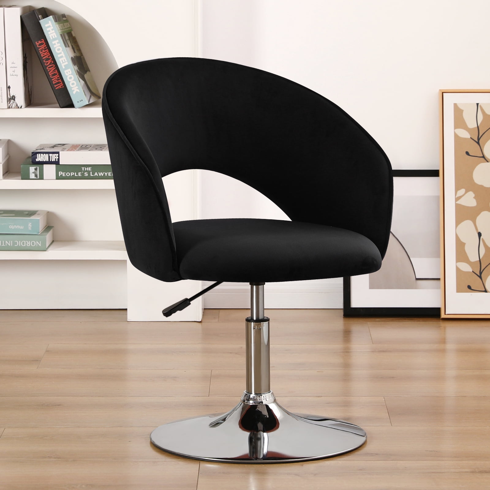 Fumahaus Minimalist Accent Chair Height Adjustable Makeup Chair Velvet ...