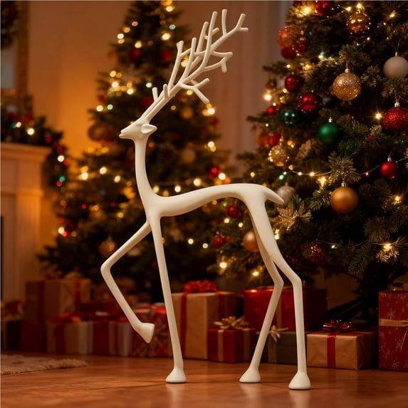 Balck Reindeer Statues,Tall Deer Decoration Christmas Tabletop,Deer Figurines Christmas Table Decor,Modern Christmas Table Decorations,Xmas Deer Figurines,Elegant Holiday Decor for Mantel Living Room