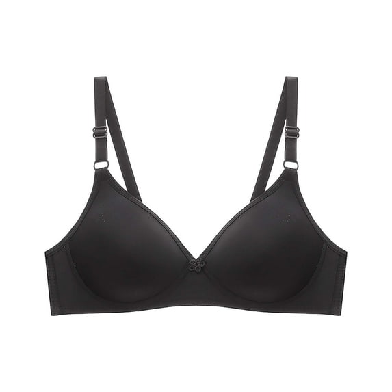 Balconette Bra, Comdrip High Support Bras for Women Adjustable Strap Full Coverage Up Bras Comfortable No Underwire Wireless Bras Lightly Lined Bra Black 38