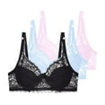 thumbnail image 1 of Balconette Bras for Women Plus Size Underwired Lace Plus Size Bra Without Wire Push Up Supportive High Impact Lightly Lined Breathable, 1 of 4