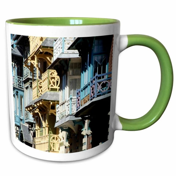 3drose, Balconies, Mers Les Bains, France - Eu09 Aba0110 - Alex Bartel, 11oz Two-tone Green Mug