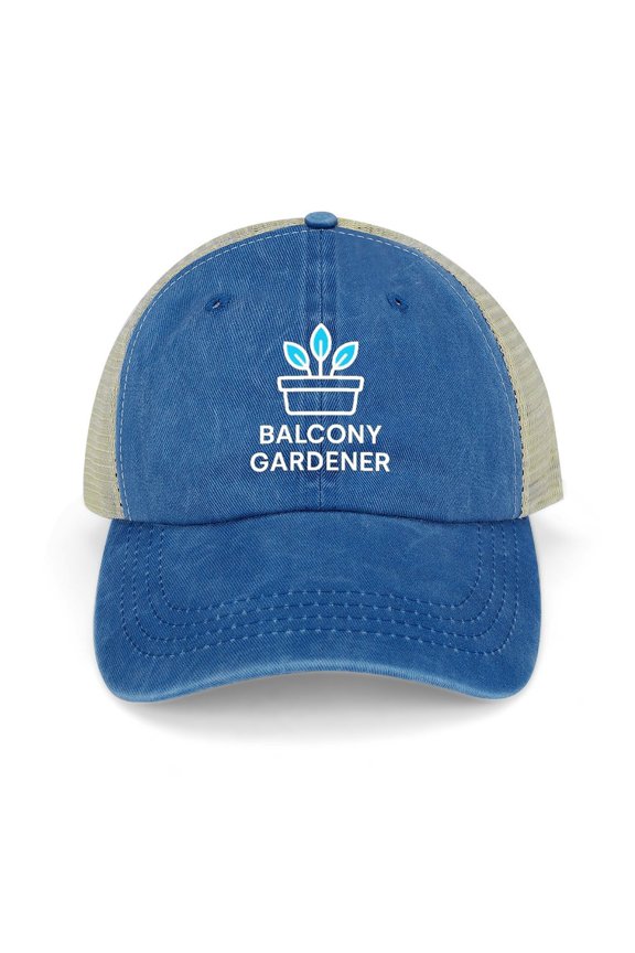 Balcony Gardener Dark Blue Baseball Cap for Men Women, Adjustable Snapback Hats Trucker Hat