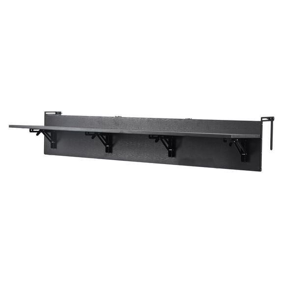 Balcony Hanging Table, 12x59in Folding Railing Table, Outdoor Patio Bar Table, 50lbs Capacity, Fits 1-5.9" Railings, Space Saving Deck Table