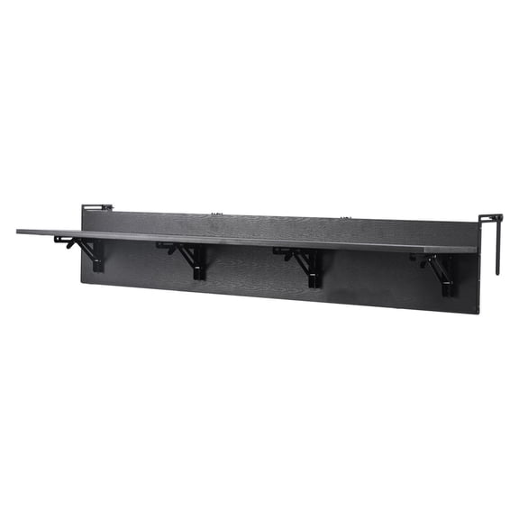 Balcony Hanging Table, 12x59in Folding Railing Table, Outdoor Patio Bar Table, 50lbs Capacity, Fits 1-5.9" Railings, Space Saving Folding Design