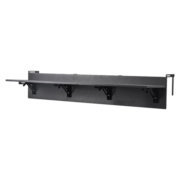 Balcony Hanging Table, 12x59in Folding Railing Table, Outdoor Patio Bar Table, 50lbs Capacity, Fits 1-5.9in Railings, Space Saving Folding Design