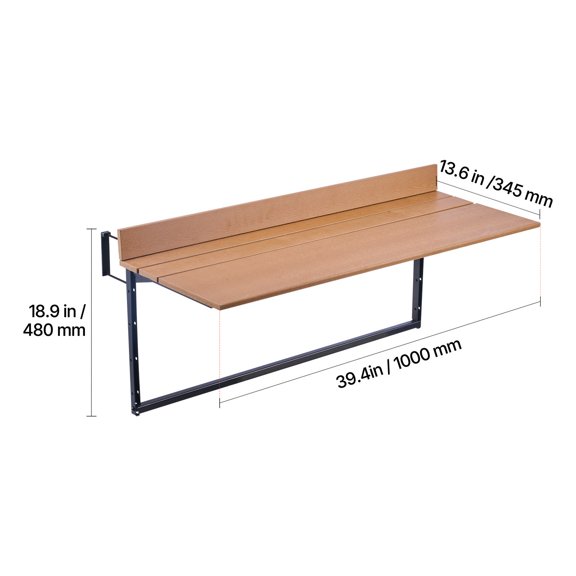Balcony Hanging Table,15x39 in Folding Balcony Railing Table,Outdoor Balcony Bar Table for Railings,5-Level Adjustable,Fit Railing from 1"to 5.3",Serving Table for Patio&Deck