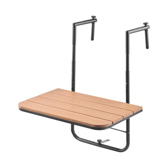 Balcony Hanging Table, 25x24in Folding Railing Table, Adjustable Outdoor Bar Table for Patio & Deck, Space Saving Design, Fits 1-8.27in Railings