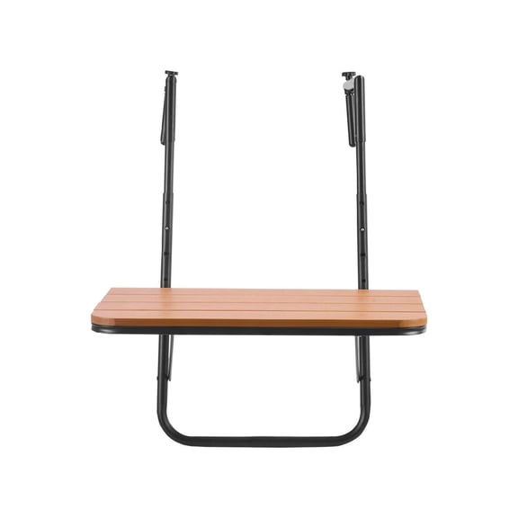 Balcony Hanging Table - 25x24in Folding Railing Table, Outdoor Patio Bar Table, Adjustable Height, Fits 1-8.27in Railings, Space Saving