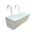 thumbnail image 1 of Balcony Planter, Trough Planter, Metal Planter, Wrought Iron Railing, Deck Railing, White Coating, Rectangular Shape, Hanging Gardening, 1 Pc, 1 of 6