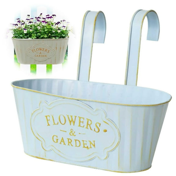 Balcony Planters Railing Hanging,Fence Planters,Hanging Flower Pots,Railing Planter,Planters For Outdoor Plants,Fence Hanging Planters,Porch Decor,Privacy(Blue 11*9.45*6in)from QiwagFerng