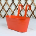 thumbnail image 1 of Balcony Planters Railing Hanging, Metal Planter, 12X6 In, Removable Hooks, Flower Planters Outdoor, Outdoor Garden, Orange Finish, 1 Pc, 1 of 9