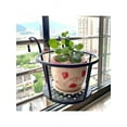 thumbnail image 1 of Balcony Rail Planters Hanging Railing Plant Holder Stand Flower Pot Basket for Fence Patio Deck Planter Outside and Indoor, 1 of 8