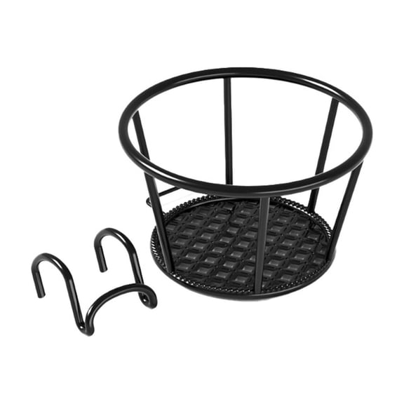 Balcony Railing Hanging Flower Rack Fence Mounted Shelf for Outdoor Windowsill Iron Hanger for Flower Pots Suspended Storage Rack for Patio Garden Balcony Deck Rail 8.66x7.09x4.72 Inch Black