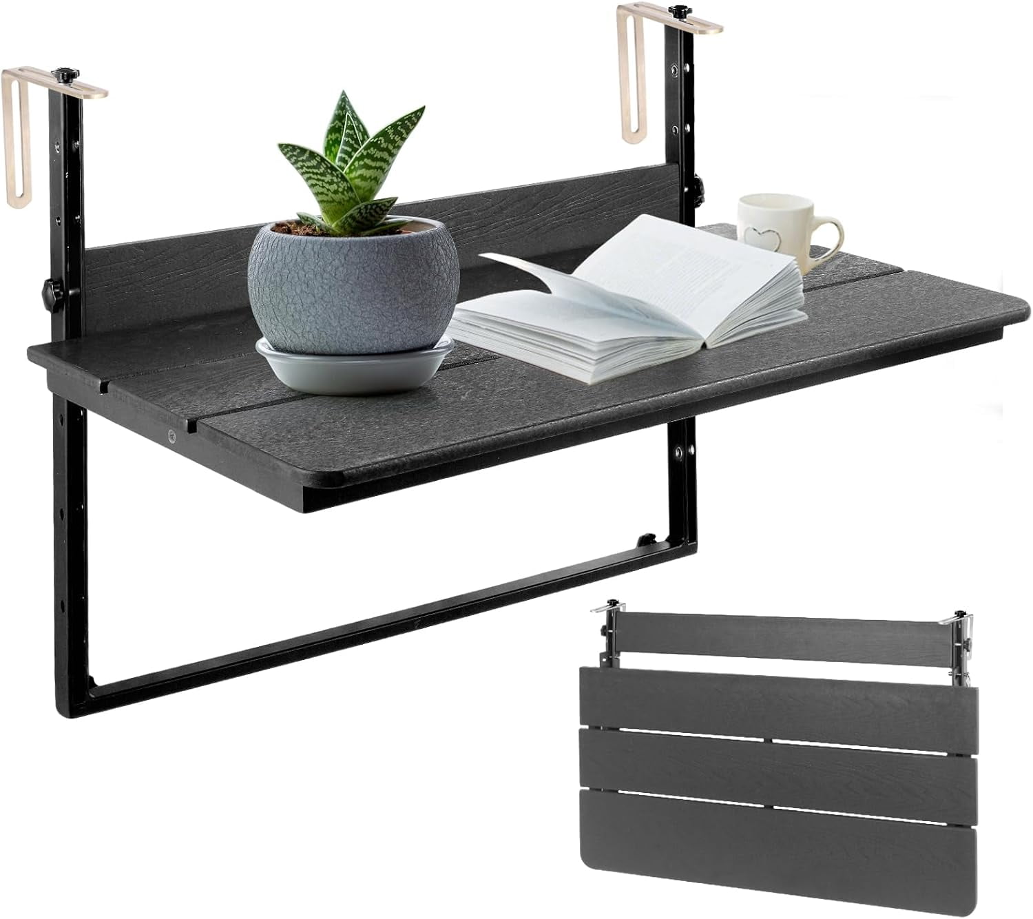 Balcony Railing Hanging Table Outdoor Folding Balcony Bar Table for ...