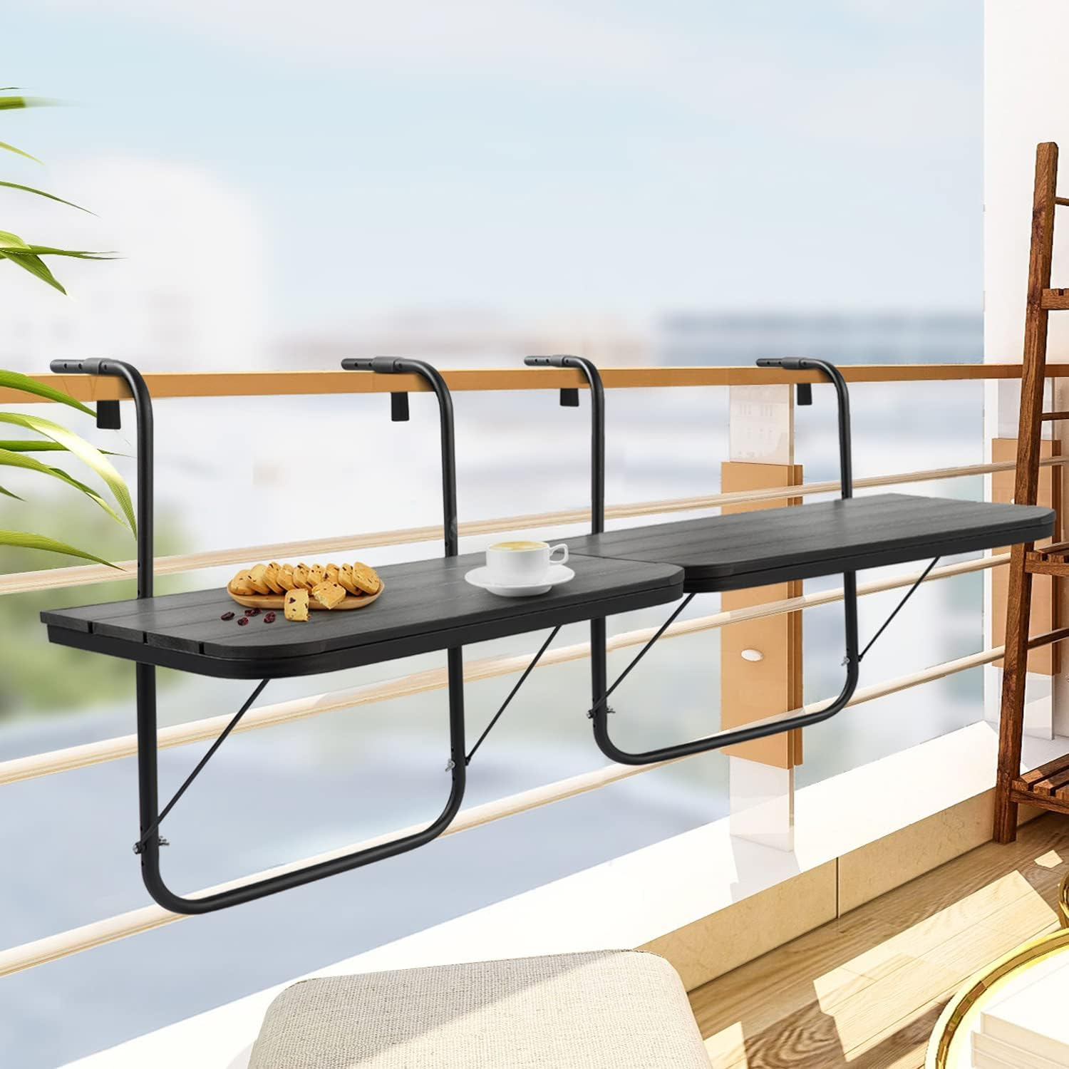 Balcony Table Hanging Deck Railing Table Outdoor Balcony Bar Table for