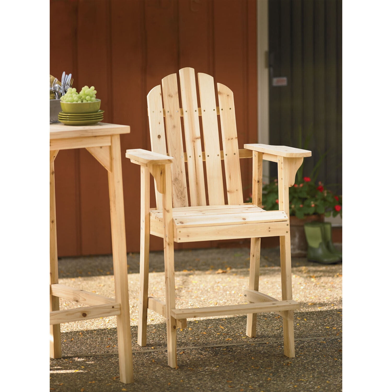 Balcony Tall / Counter High Adirondack Chair With Footrest