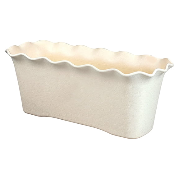 Balcony Vegetable Growing Container - 30.5x14.5x13cm Plastic Rectangular Long Flower Trough for Outdoor Vegetable & Small Greenery Gardening