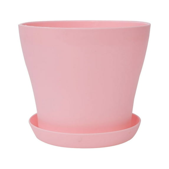 Balcony Windowsill Plastic Round Succulent Plant Holder Flower Pot Tray Pink