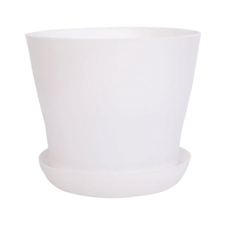 Balcony Windowsill Plastic Round Succulent Plant Holder Flower Pot Tray White