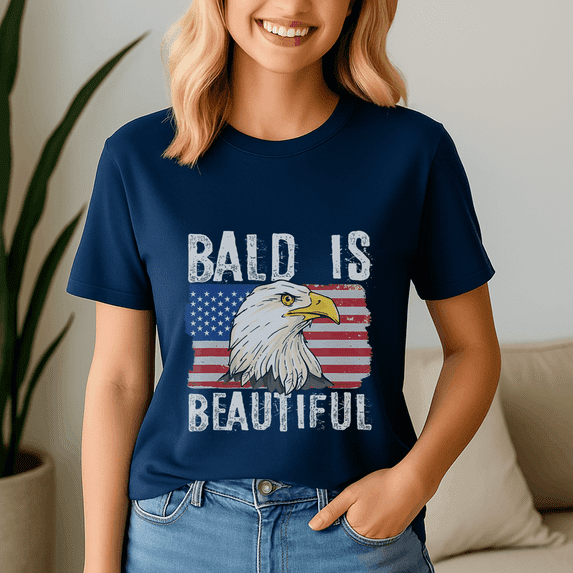 Bald Is Beautiful 4Th Of July, Independence Day, Fourth Of July,4 Of July Shirt, Memorial Day Gift, Usa Flag, Fireworks Shirt, Stars And Stripes Tee, Patriotic Tshirt
