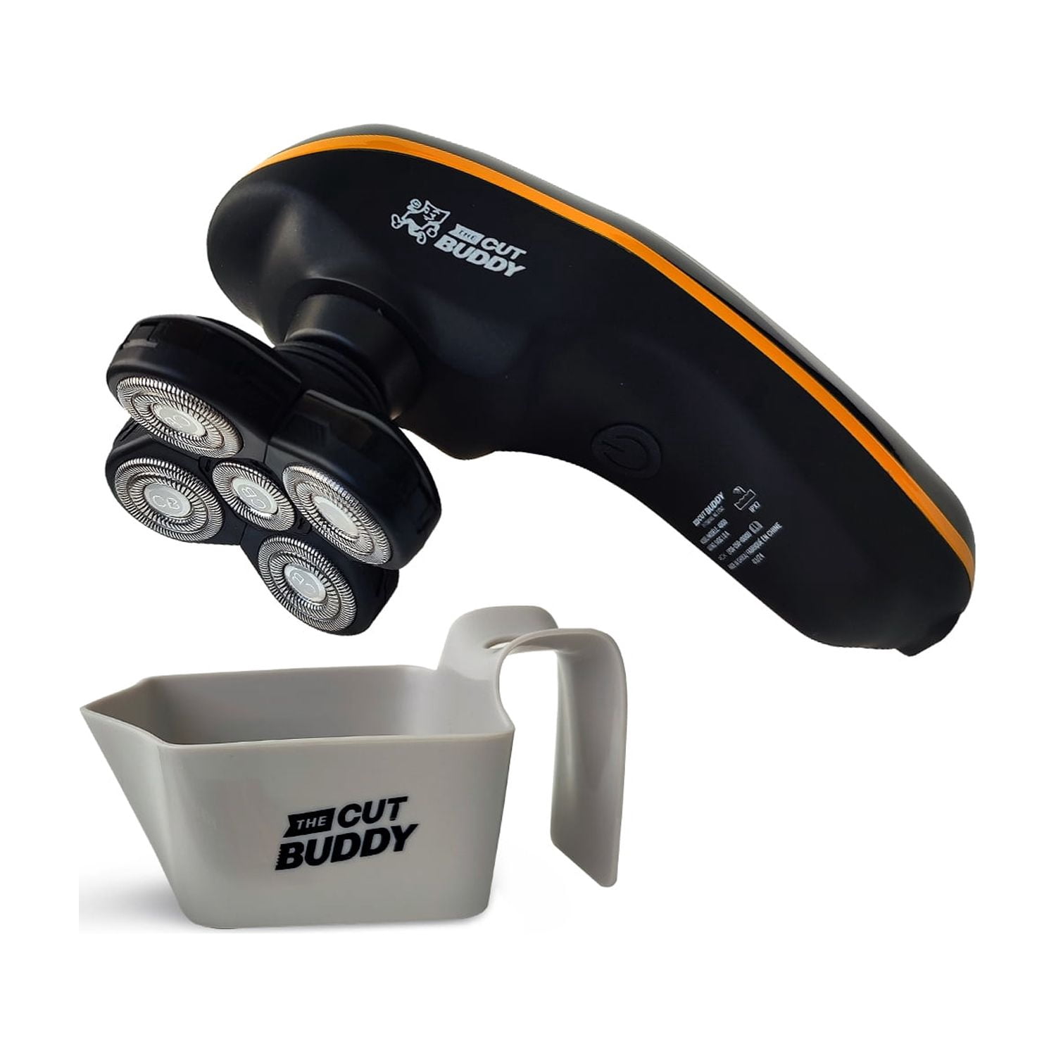 The Cut Buddy Bald Buddy Ergonomic Rotary Head Shaver, Black/Yellow