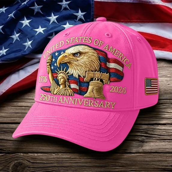 Bald Cap,Baseball Hats,250 Year American Anniversary Hat,United States 250th Anniversary Hat Bald Printed Patriotic Baseball Cap For Men Women Multi,America 250 Tribute(Hot Pink)