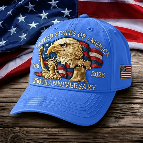 Bald Caps,Bald Cap for Woman,250 Year American Anniversary Hat,United States 250th Anniversary Hat Bald Printed Patriotic Baseball Cap For Men Women Multi,America 250 Tribute(Blue)