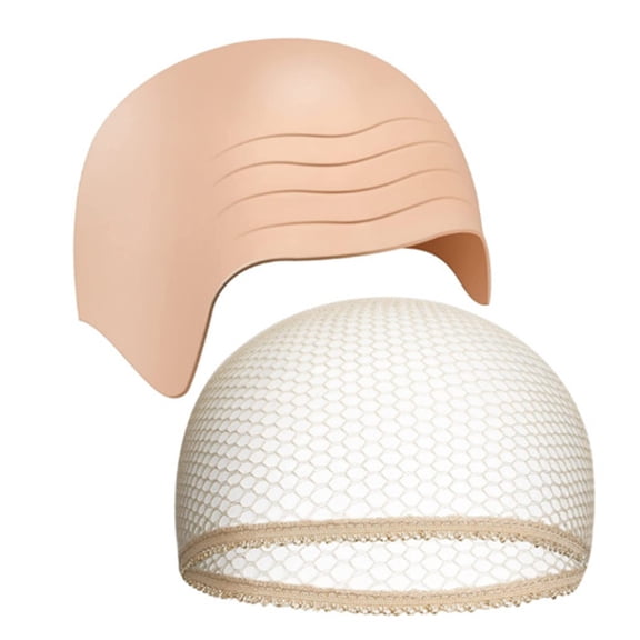 Bald Caps Fake Head Skin Halloween Cosplay Costume Accessories Bald Hat For Adults Kids Bald Wigs Caps with Hair Net